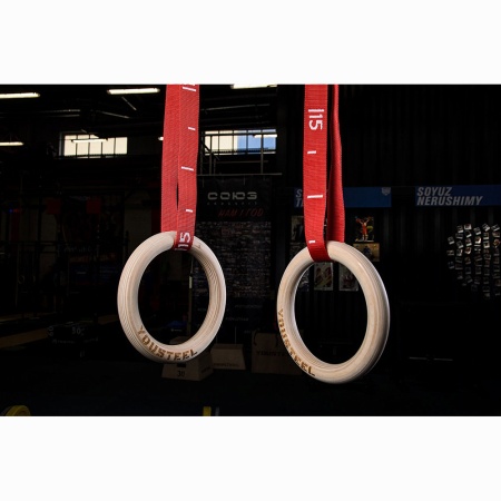 Купить Кольца гимнастические 32 мм красные стропы в Рассказове 