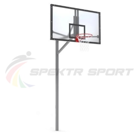 Купить Стойка баскетбольная уличная упрощенная со щитом из оргстекла, кольцом и сеткой SP D 412 в Рассказове 